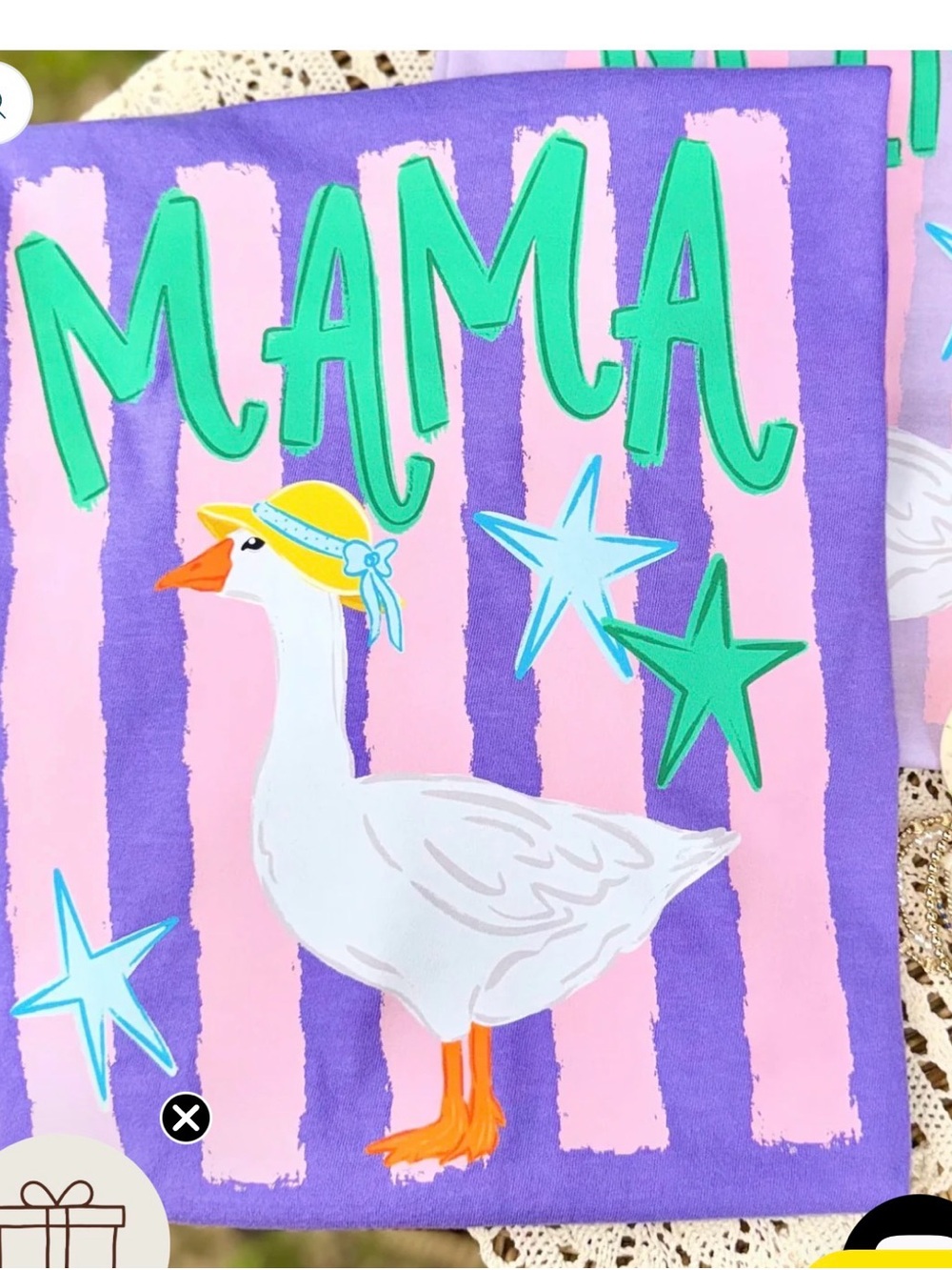 Comfort Colors Purple & Pink 'MAMA' Short Sleeve Tee with Goose Graphic